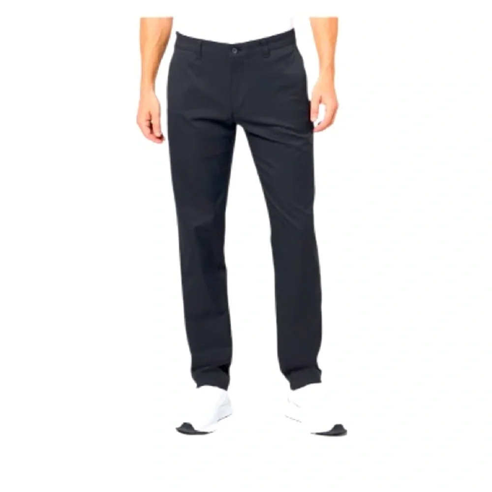 Nike Golf Tour Performance Dri-Fit black golf pants. Flat front Nike logo 40/26